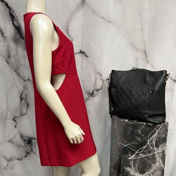 Anthropologie red mid length dress with side cut outs - Picture 6 of 9